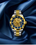 Rolex Luxury Automatic Watch – Blue Skeleton Dial, Gold & Silver Two-Tone Bracelet